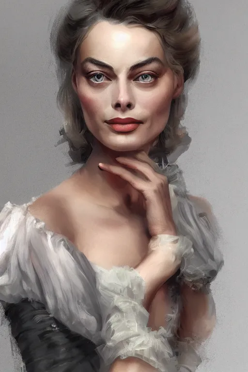 Image similar to Margot Robbie, victorian era, by Wangjie Li, artstation, trending on artstation, detailed, 4k