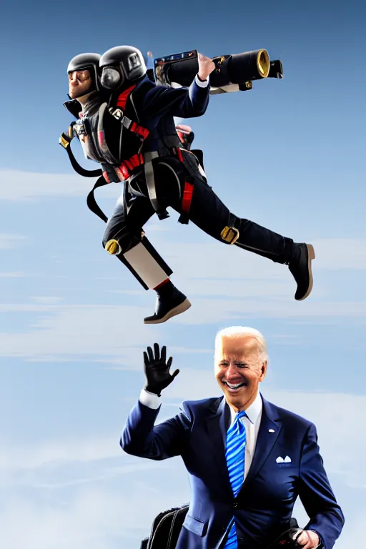 Prompt: joe biden flying with jet pack, hdr, masterpiece, photorealistic, cinematic, smooth, 4 k, aesthetic lighting, baroque object, sharp focus, hyperdetailed, featured face details, tumblr trending, with small object details, winning pullitzer award photo by : canon eos 5 d mark iv, by karah mew and adnan abidi and jodie bateman