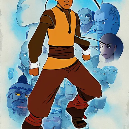 Image similar to Laurence Fishburne in Avatar: the last airbender, designed by Bryan Konietzko