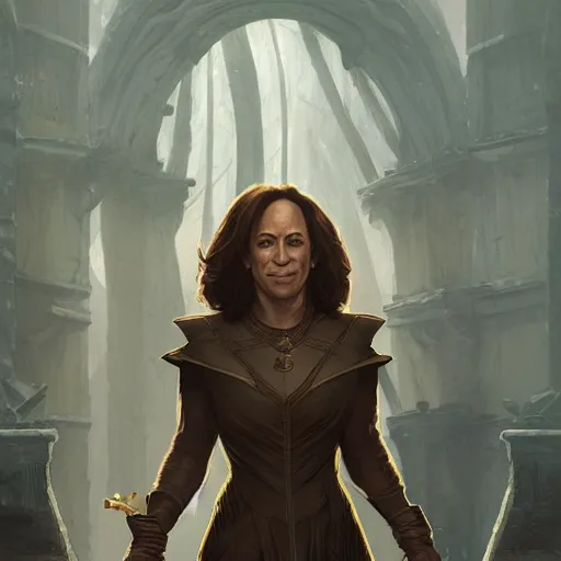 Image similar to kamala harris in game of thrones, highly detailed digital painting, artstation, concept art, smooth, sharp focus, illustration, art by artgerm and greg rutkowski and alphonse mucha