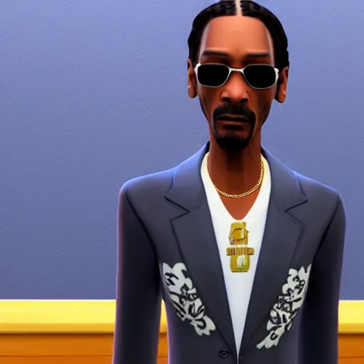 Image similar to snoop dogg as a sims 4 character