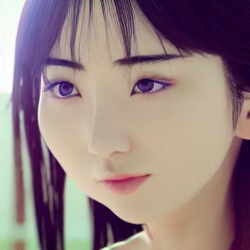 Image similar to a dynamic, epic cinematic 8K HD movie shot of close-up japanese beautiful cute young J-Pop idol AV actress girl face. Motion, VFX, Inspirational arthouse, at Behance, with Instagram filters