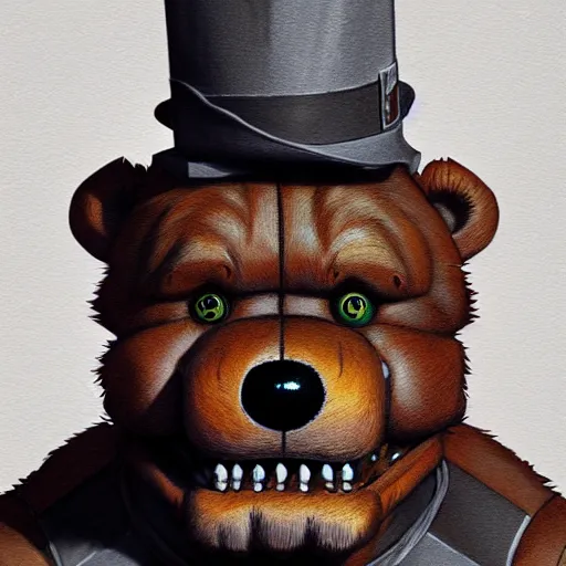 prompthunt: freddy fazbear from fnaf in tokyo ghoul anime, 4 k, hyper  realistic, anime style, illustration