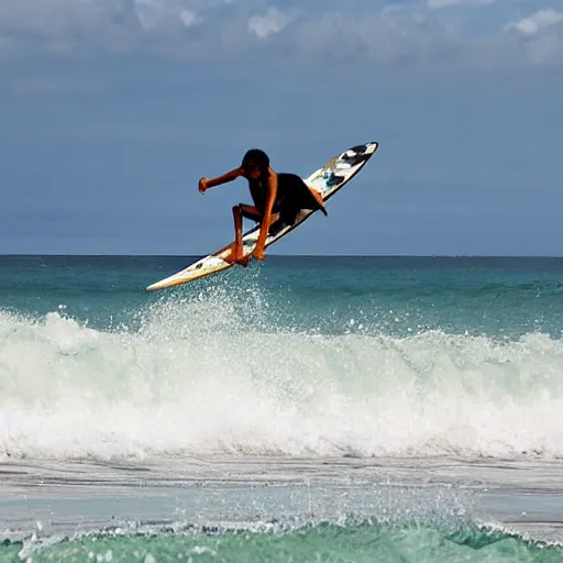 Prompt: skeleton surfing in hawaii by alex gray