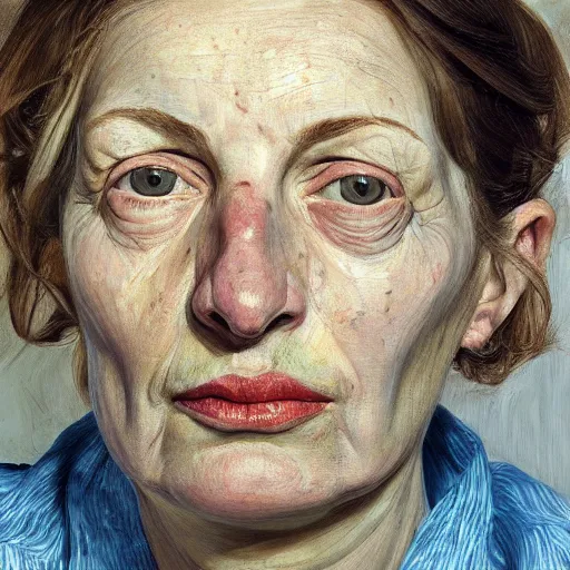 Prompt: high quality high detail painting by lucian freud, hd, woman portrait, photorealistic lighting