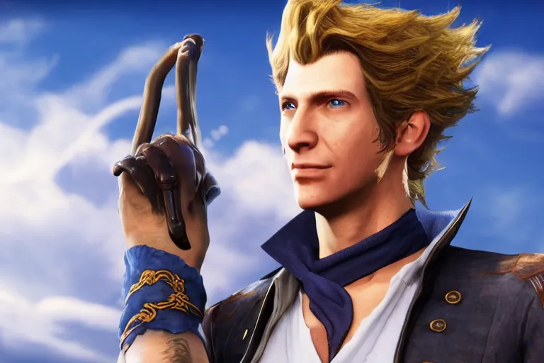 Image similar to screenshot of guybrush threepwood in final fantasy 15, high resolution, hd, 4k