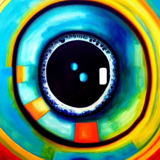 Prompt: an eye inside the milyway, abstract highly detailed painting