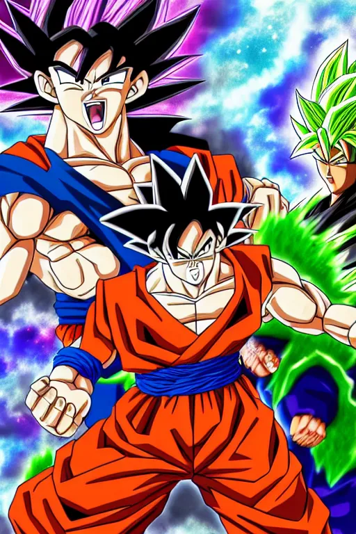 Image similar to goku vs broly, ultra detailed, digital art, 8 k, characters, realistic, hyperrealistic