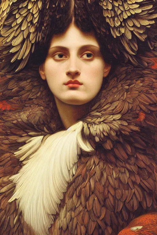 Prompt: a breathtakingly stunningly beautifully highly detailed extreme close up portrait of a giant majestic raven, by michael cheval and frederic leighton and rosetti and turner and eugene von guerard, 4 k