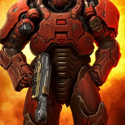 Image similar to doom slayer from doom eternal, photography