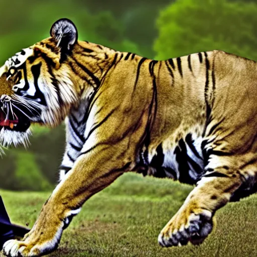 Image similar to tiger fighting a lion