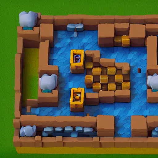 Image similar to a clash royale building model of the fungal prison