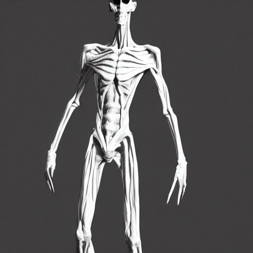 Prompt: standing photorealistic detailed tall skinny humanoid creature, extremly detailed, black and white, 8 k, realistic, sharp focus, cosmic horror creature, cosmic horror