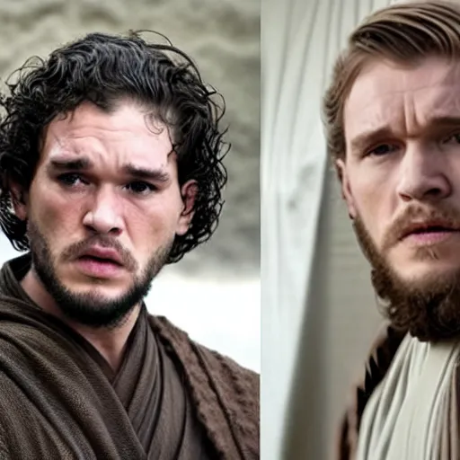 Image similar to kit harrington playing obi - wan kenobi in the star wars movies