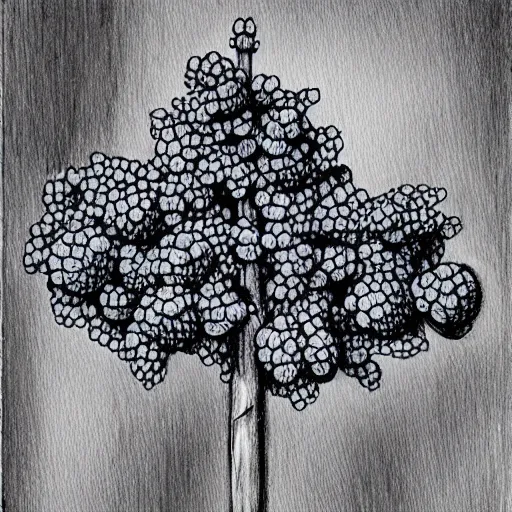 Prompt: drawing of blueberry bush. Traditional art. Rustic. Nordic. 4K. Trending on artstation. Detailed Bushy. Nature. Artistic.
