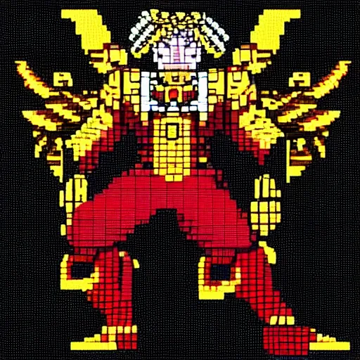 Image similar to Emperor of mankind in pixel art style super quality style