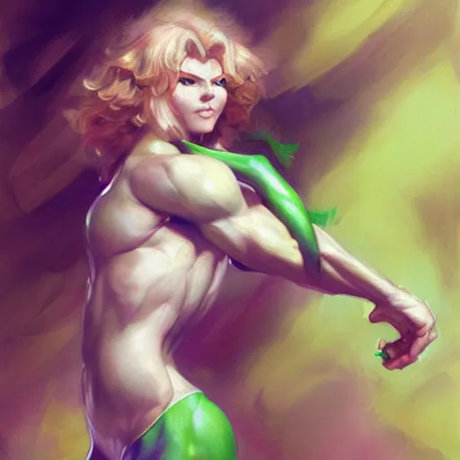 Image similar to muscular tatsumaki by daniel gerhartz, trending on artstation