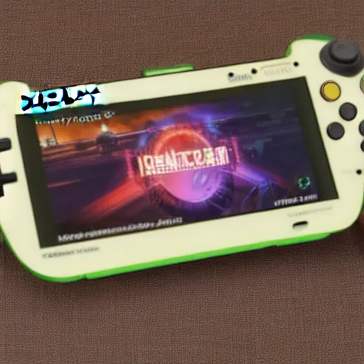 Prompt: a game consoles handheld with good screen made by sony and google llc