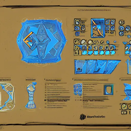 Prompt: blueprints for dofus, concept art, blueprint