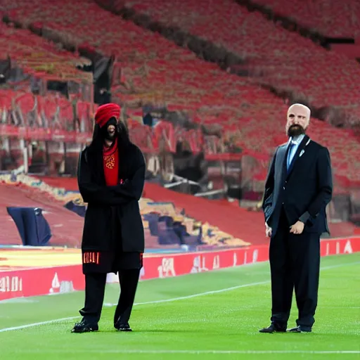 Prompt: Osama bin Laden as Manchester United manager, 8k, focused, epic quality, well lit,