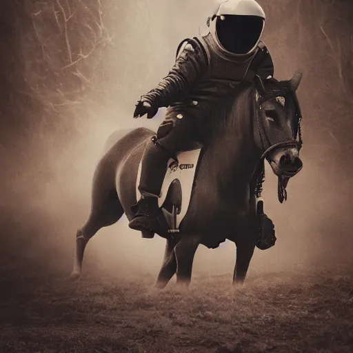 Prompt: Kanye West in space suit riding a horse in the forest, 35mm, photorealistic, studio light, noire