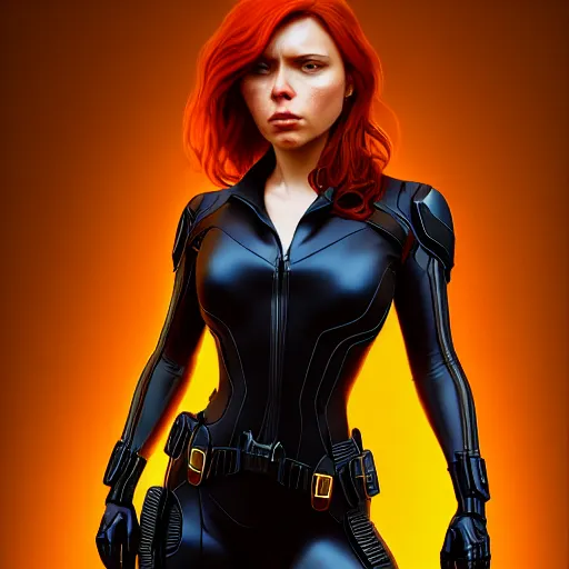 Image similar to Ava Adams as black widow, au naturel, hyper detailed, digital art, trending in artstation, cinematic lighting, studio quality, smooth render, unreal engine 5 rendered, octane rendered, art style by klimt and nixeu and ian sprigger and wlop and krenz cushart