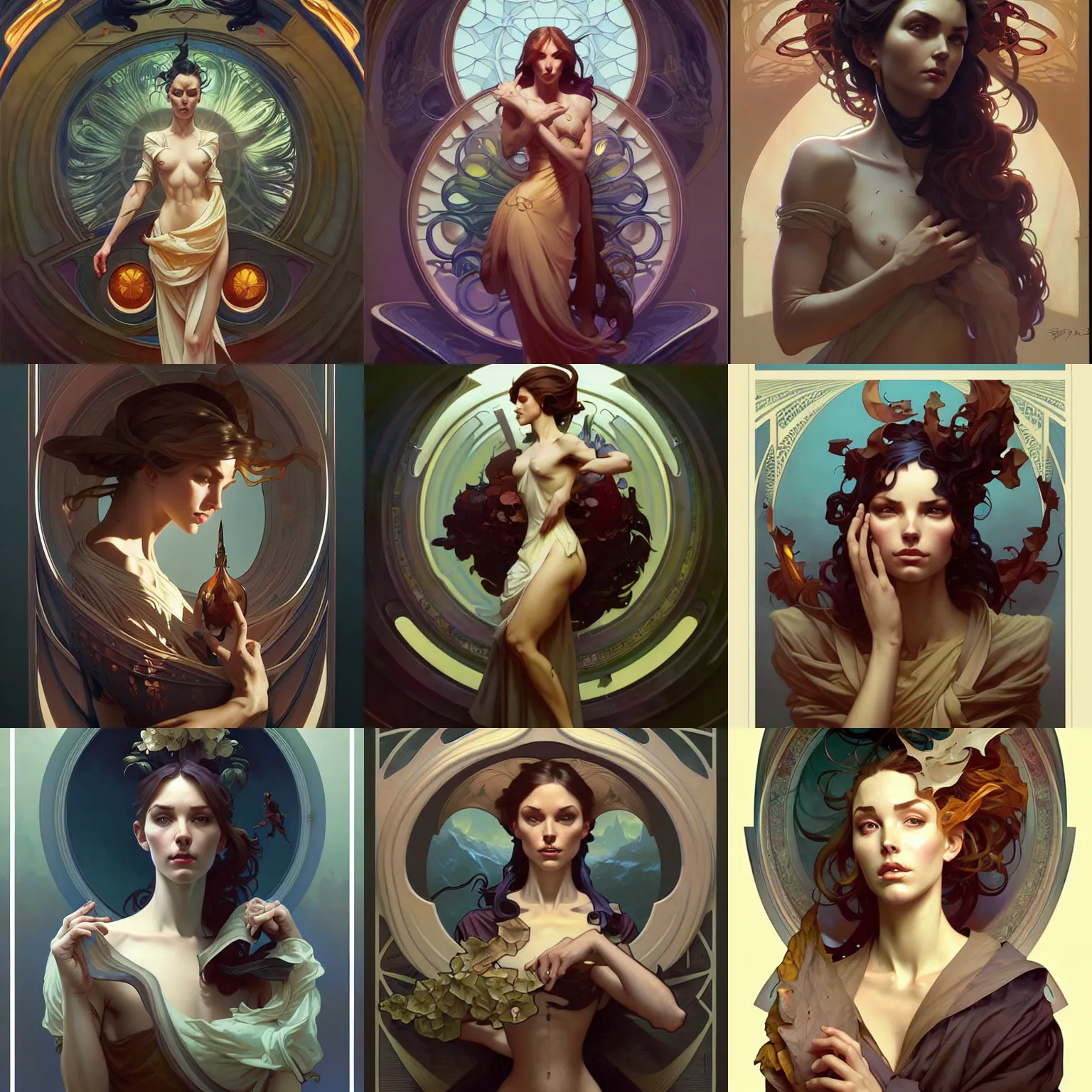 Prompt: four million art styles, graphic artist steve argyle, graphic artist peter Mohrbacher, graphic artist Davi Blight, graphic artist artgerm, graphic artist magali villeneuve, Lead Designer greg rutkowski, no distorsion, art director alphonse mucha