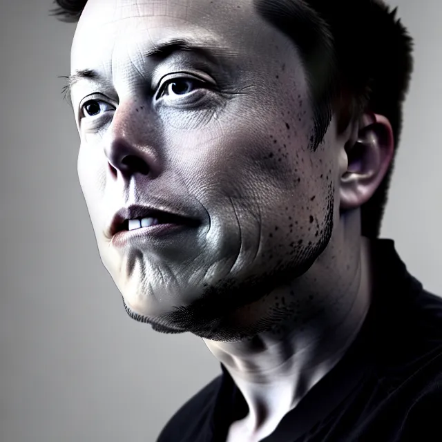 Image similar to a photograph of Elon Musk by Julia Margaret Cameron, portrait, 40mm lens, shallow depth of field, split lighting