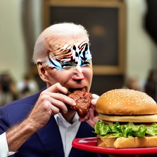 Image similar to Biden eating McDonald's burger