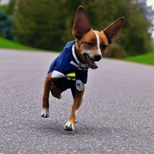 Prompt: my dog thinking 'I AM SPEED!'