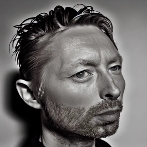 Image similar to thom yorke face made off spaghetti,