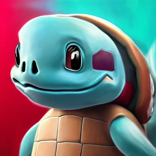 Prompt: highly realistic squirtle, oil on canvas, intricate, portrait, 8 k highly professionally detailed, hdr, cgsociety