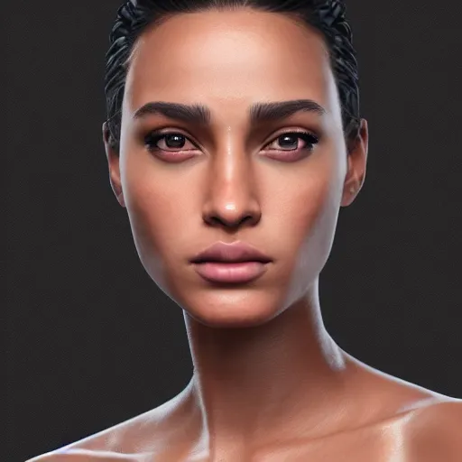 Prompt: hyperrealistic portrait of beautiful mixed race woman, photo realistic, symmetrical, dynamic lighting, artstation, poster, volumetric lighting, very detailed face, 4 k, award winning