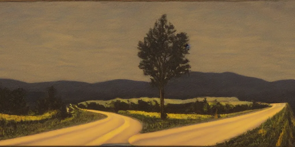 Image similar to the long and winding road at night by john christopher pratt,