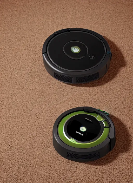 Image similar to A Roomba with a four robot spider legs, 3D Product, professional render, studio quality, octane render