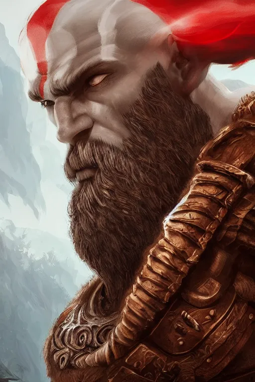 Prompt: The God Of War, gorgeous, amazing, elegant, intricate, highly detailed, digital painting, artstation, concept art, sharp focus, illustration, art by Ruslan Korovkin