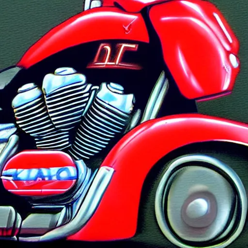 Image similar to kaneda motorcycle, airbrush.