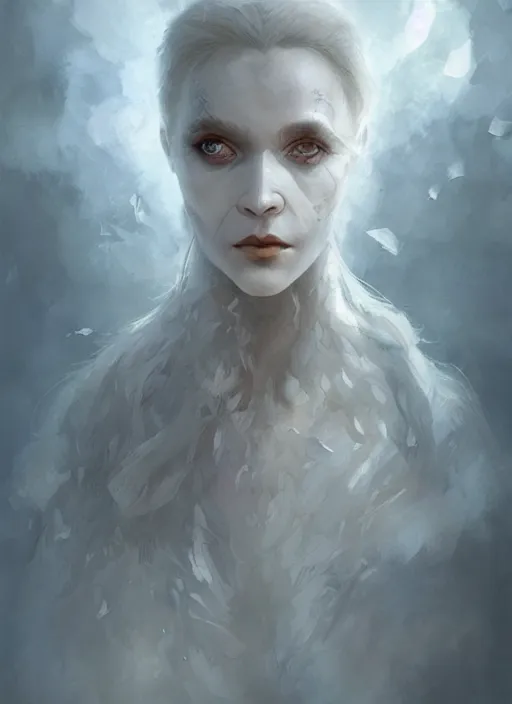 Prompt: birch treefolk white witch, digital painting, trending on artstation, concept art, sharp focus, illustration, award winning photograph, art by artgerm, greg rutkowski, and magali villeneuve