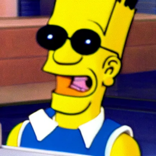 Image similar to a still photo of the real bart simpson