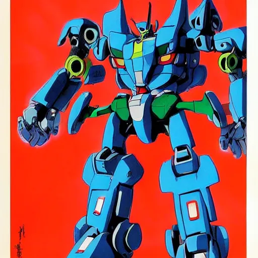 Prompt: simple concept art of an amazingly designed voltron robot. an award winning yoshitaka amano poster. a masterpiece by james gurney. deep color.