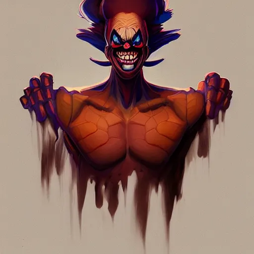 Image similar to Dark Evil clown emerging of a drawing tablet design Video game icon, 2d game artbehance hd by Jesper Ejsing, by RHADS, Makoto Shinkai and Lois van baarle, ilya kuvshinov, rossdraws global illumination