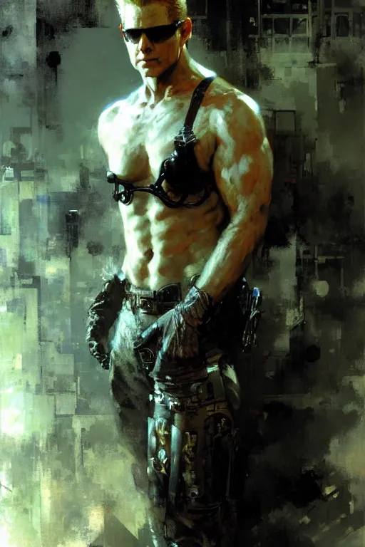 Prompt: albert wesker, painting by gaston bussiere, craig mullins, greg rutkowski, yoji shinkawa