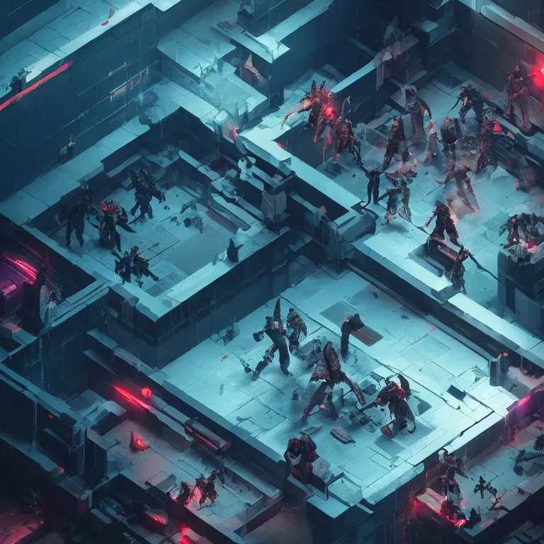 Image similar to isometric Dead Space action role playing game by Tooth Wu and wlop and beeple. octane render, trending on artstation, greg rutkowski very coherent symmetrical artwork. cinematic, hyper realism, high detail, octane render, 8k