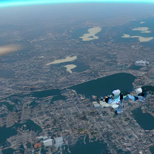 Image similar to vice city view from the international space station