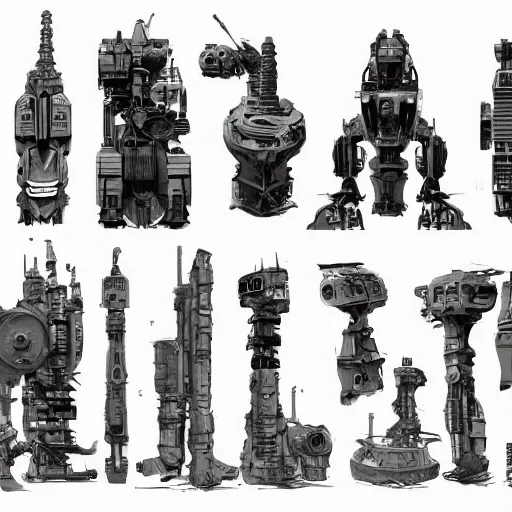 Prompt: detailed illustration of hardsurface form practice from all angles, big medium small, ian mcque