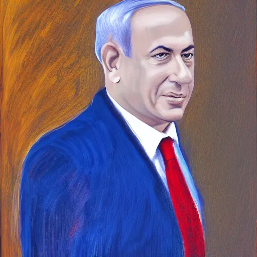 Image similar to a portrait of benjamin netanyahu by pablo picaso