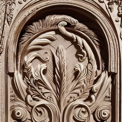 Prompt: beautiful decorative classical ornamental relief sculpture, sacred mage spirit, alchemical symbols, fibonacci rhythms, lilies, petals, lily petals, acanthus scrolls, small medium and large elements, artgerm, trending on artstation, wlop, russ abbott