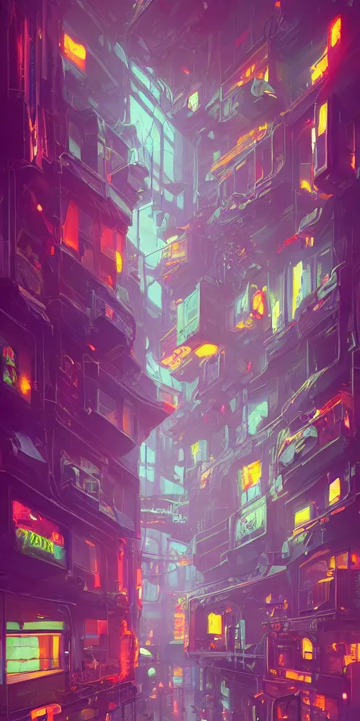 Prompt: one lush windowsill with plants inside of it, looking out to a cyberpunk rainy street with neon signs, interior of room frame, detailed digital concept art by anton fadeev, John Howe, and marc simonetti, trending on artstation