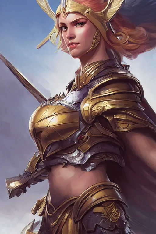 Image similar to amazon valkyrie athena, d & d, fantasy, portrait, highly detailed, headshot, digital painting, trending on artstation, concept art, sharp focus, illustration, art by artgerm and greg rutkowski and magali villeneuve