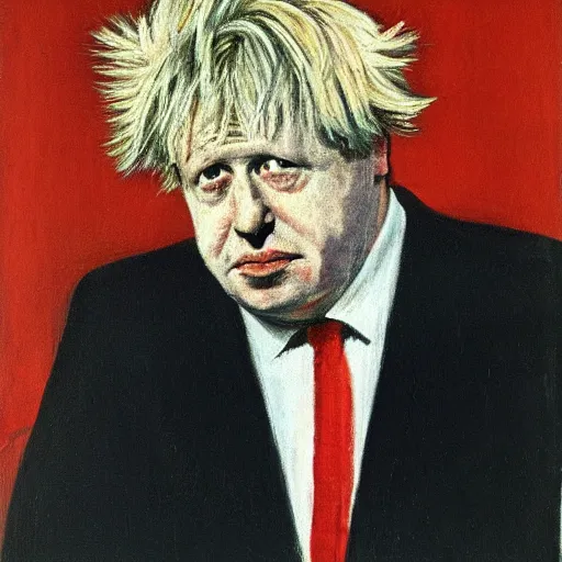 Prompt: francis bacon portrait of boris johnson